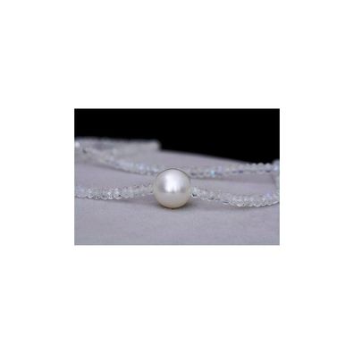 Luna-Pearls - HKS155 - Collier - Mondstein - Süßwasser-Zuchtperle 10.5mm - 42.5cm