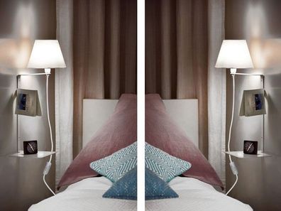 Wandlampe Schlafzimmer mit Ablage & Schalter Nachttisch Leuchte Wand Regal Lampe