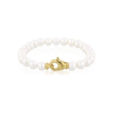Luna-Pearls - HS1303 - Armband - 925 Silber gelbvergoldet - Süßwasser-Perle