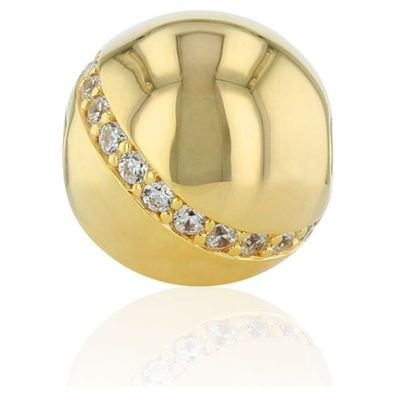 Luna-Pearls - HS1243 - Magnetschließe - 925 Silber gelbvergoldet - Zirkonia
