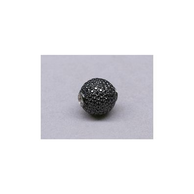 Luna-Pearls - WS68 - Bajonettschließe - 925 Silber - schwarzem Zirkonia - 13mm