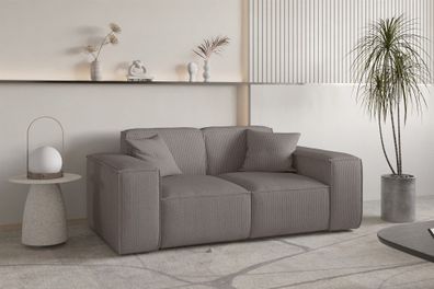 Sofa Designersofa CELES Premium 2-Sitzer in Stoff Scala Taupe