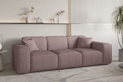 Sofa Designersofa CELES Premium 3-Sitzer in Stoff Scala Lavendel