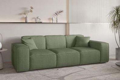 Sofa Designersofa CELES Premium 3-Sitzer in Stoff Scala Forest