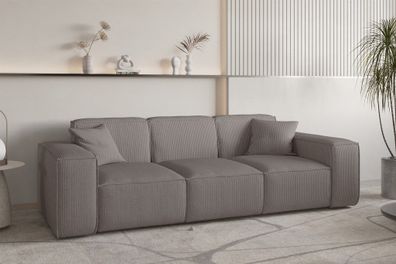 Sofa Designersofa CELES Premium 3-Sitzer in Stoff Scala Taupe