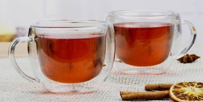 Teeglas 2er-Set Tee Tassen 250 ml aus doppelwandigem Borosilikatglas 9 x 7,5cm