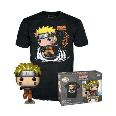 Naruto Shippuden Funko POP! & Tee Vinyl Figur & T-Shirt Set Metallic Naruto Runnin...