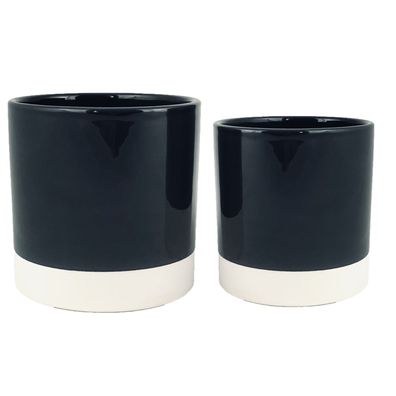 Keramik Übertöpfe 2er Set 10x10cm & 14x13cm