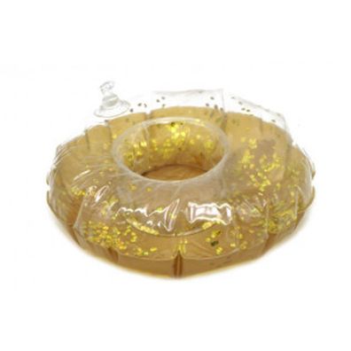 Getränkehalter Donut Glitzer 22cm Gold