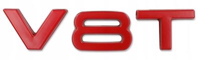 Selbstklebende Plakette AUDI V8T 8,4x1,9 cm Rot