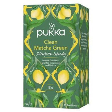 Pukka Pukka Bio-Kräutertee Clean Matcha Green, 20 Teebeutel 20x1,5g