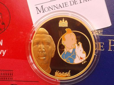 50 euro 2007 PP Frankreich Tintin Comic 1 Unze Gold 999er coloured