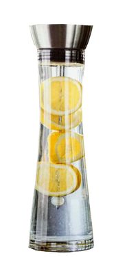 Glas Wasserkaraffe 1 L mit Fruchtspieß und Ausgießer Karaffe für Wasser Saft Glask...