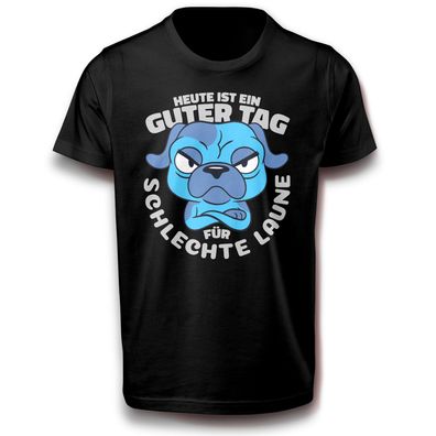 Blauer Hund Wütend Spruch Zitat Sprüche Haustier Fun witzig T-Shirt Baumwolle