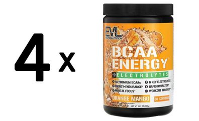 4 x BCAA Energy + Electrolytes, Orange Mango - 333g