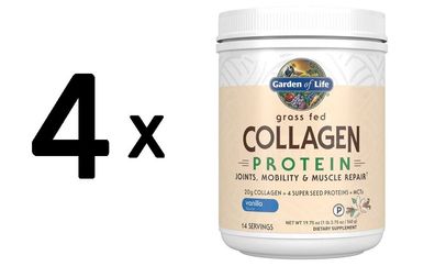 4 x Collagen Protein - Grass Fed, Vanilla - 560g