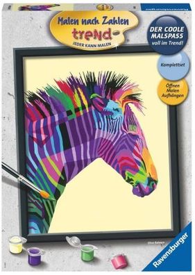 Ravensburger - Painting By Numbers Colourful Zebra - Ravensbur... - ...