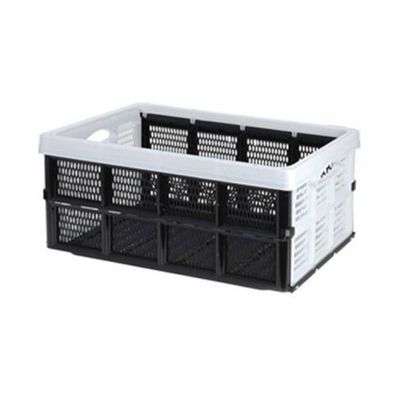 Klappbox Faltbox schwarz weiß 32L Klappkiste Aufbewahrungsbox schwarz 24x35x48cm Deko