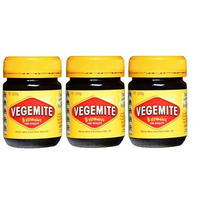 Vegemite Yeast Extract Spread Hefeextrakt Triple Pack 3x220 g