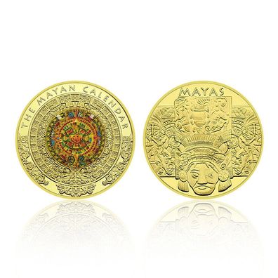 Schöne Maya Kalender Medaille - Sehr selten - vergoldet