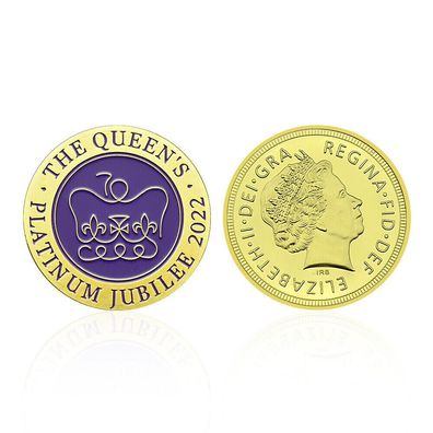 Gedenk Medaille Queen Elisabeth zum 70th platinum Gold Plated