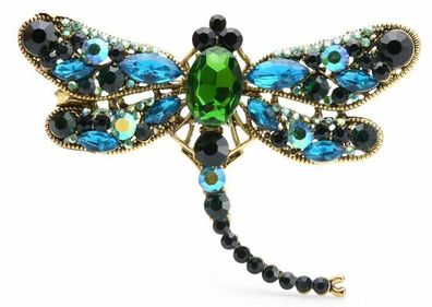 Libellen Brosche, Tier Schmuck, Dragonfly Brosche im blauen Design