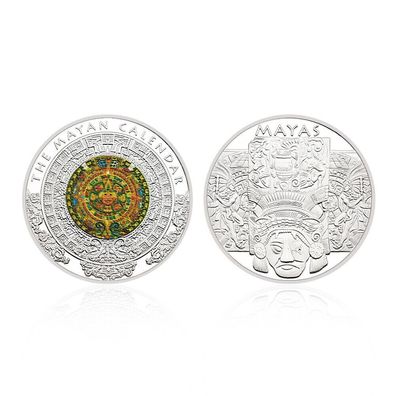 Schöne Maya Kalender Medaille - Sehr selten - Neusilber