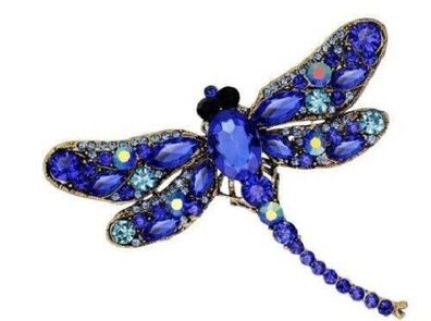 Libellen Brosche, Tier Schmuck, Dragonfly Brosche im multicolore blauen Design