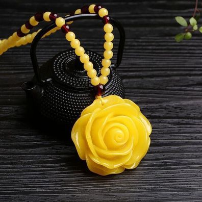 Aussergewöhnliche gelbe Rosen Halskette für Frauen