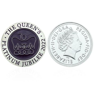 Gedenk Medaille Queen Elisabeth II zum 70th platinum Silber Plated