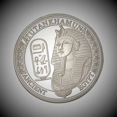 Ägyptische Pharao Tutankhamun Medaille versilbert