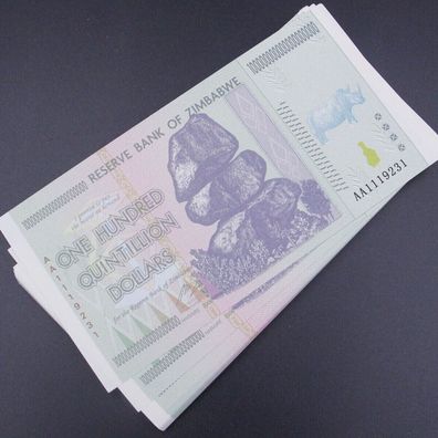 Verschiedene Banknoten Zimbabwe Bankfrisch unzirkuliert - 6 Stück-