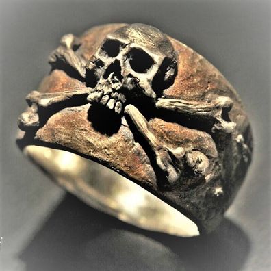 Piraten Ring, Schädel Ring, Piraten Schmuck, Schädel Schmuck, Größe 54