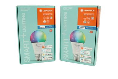 2x Ledvance LED Smart+ Lampe 8,5W = 60W E27 Multicolour Dimmbar Bluetooth