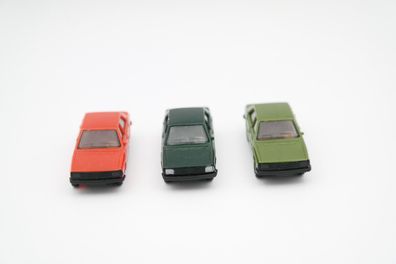 3x Herpa H0 1:87 Audi 80 GTE Grün / Orange / Metallic Grün