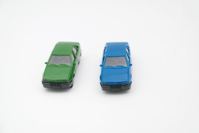 2x Herpa H0 1:87 Opel Kadett E Stufenheck Blau / Grün