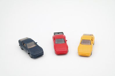 3x Herpa H0 1:87 Porsche 944 Rot / Gelb / Dunkelblau