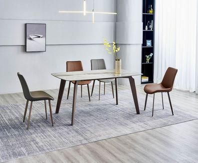 Esszimmer Möbel Designer Rechteckiger Tisch 4x Polsterstühle Luxus 5tlg