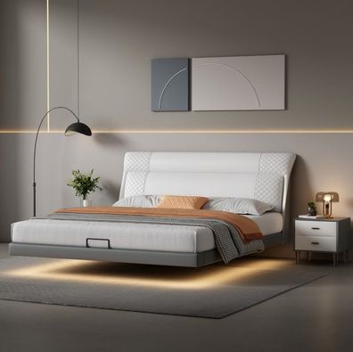 Weißes Schlafzimmer Bett Designer Lederbetten Textilbetten Doppelbetten