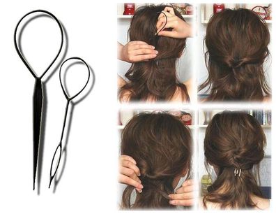 2er Set Topsy Tail Hair Twister Schlinge Schlaufe Haar Dreher Frisurenhilfe