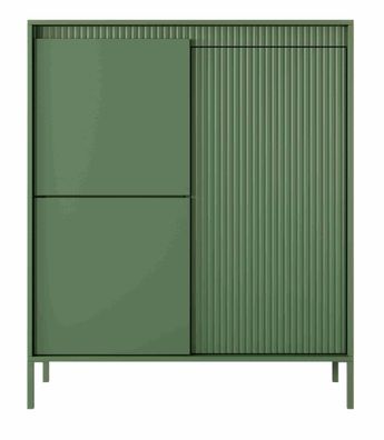 FURNIX Kommode Rebeca Sideboard mit Türen und Metallbeine Grün
