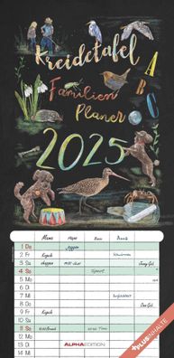 Kalender 2025 -Kreidetafel Familienplaner 2025- 22 x 45cm
