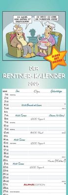 Kalender 2025 -Rentnerkalender 2025- 14,85 x 42cm
