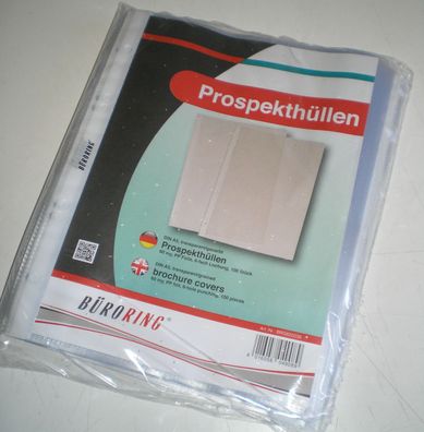 100 Prospekthüllen Sichthüllen DIN A5 60my PP genarbt