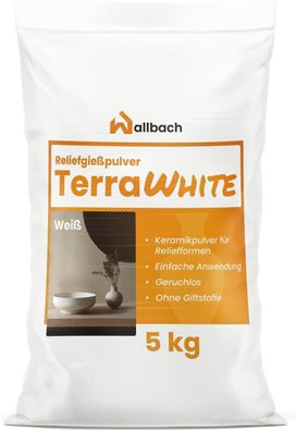 Wallbach® TerraWhite Premium Reliefgießpulver 5kg Weiß für Präzisionsguss