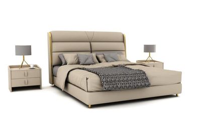 Hellbeiges Doppelbett Luxus Schlafzimmer Betten Modernes Bett Design