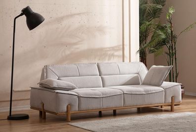 Dreisitzer Couch Stoffsofa Sofa Sitzer Polstersofa Stoff Modern Grau