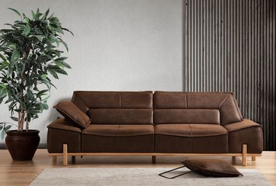 Couch Stoffsofa Dreisitzer Sofa Sitzer Polstersofa Braun Stoff Modern