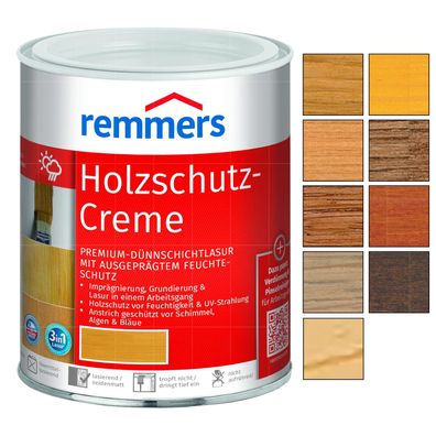 Remmers Holzschutz Creme Holzlasur Holzcreme Holz-Gel 0.75L Farbwahl