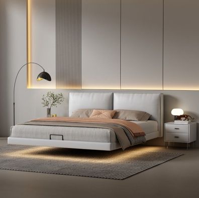Weißes Schlafzimmer Wandbett Designer Betten Holzgestell Doppelbetten